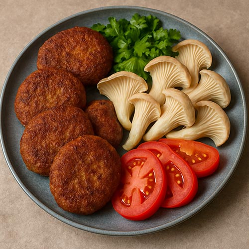 Tasty food made with oyster mushrooms